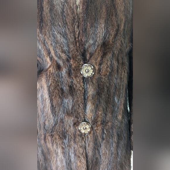 Vintage Maxi Mink Fur Coat Mod Elegance Women's Medium - Picture 4 of 14
